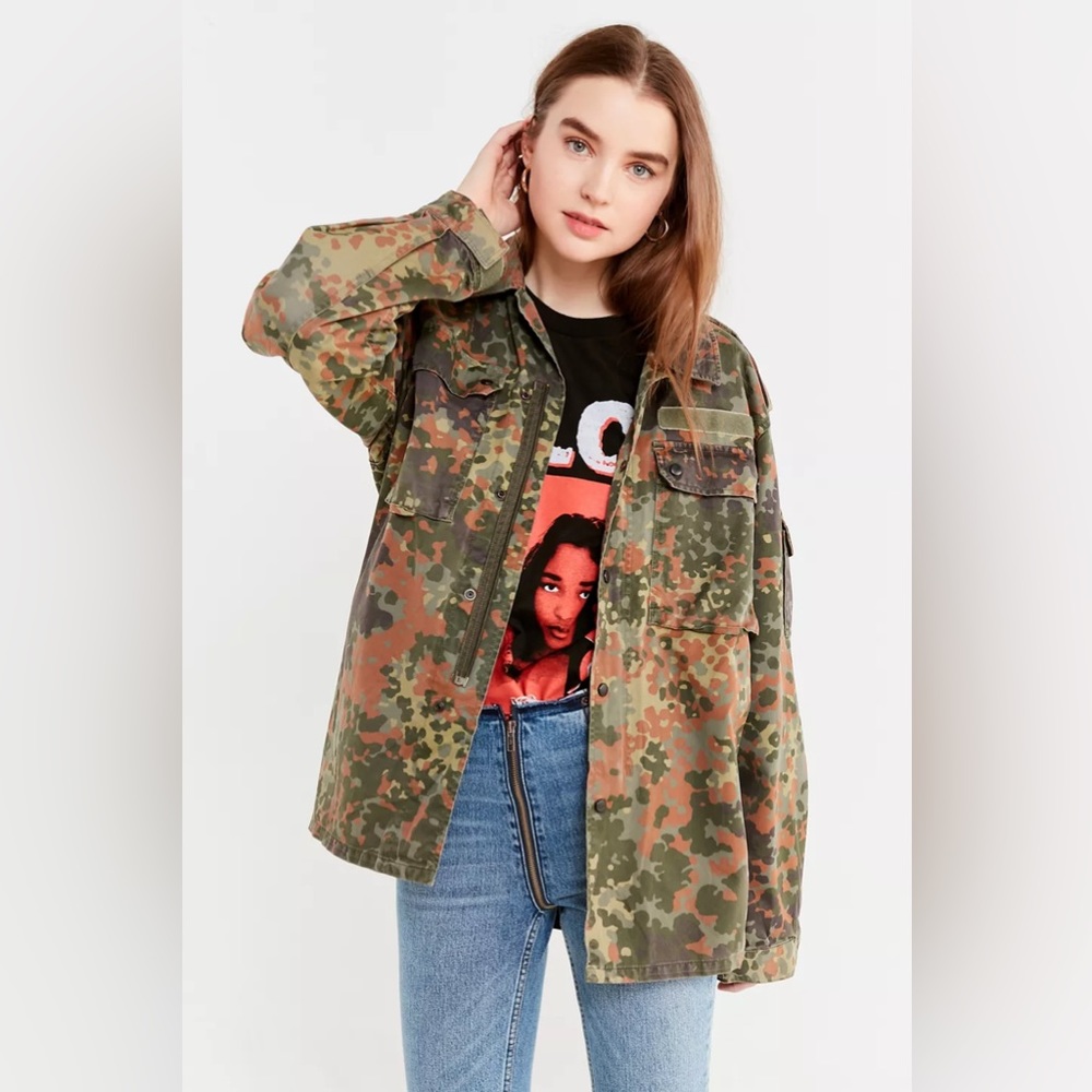 Urban Outfitters Renewal Vintage reworked flecked camo jacket womens